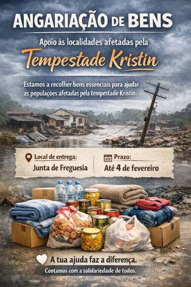Angaria&ccedil;&atilde;o de Bens - Apoio &agrave;s localidades afetadas pela tempestade Krintin